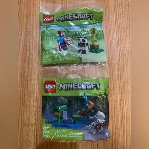 Lego Minecraft 30705 The Lush Cave Fight & 30672 Steve & Baby Panda